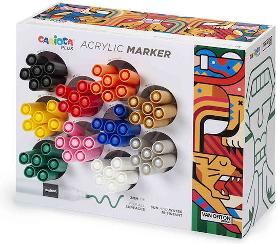 Carioca Acrylic Markers Multicolour 60pcs