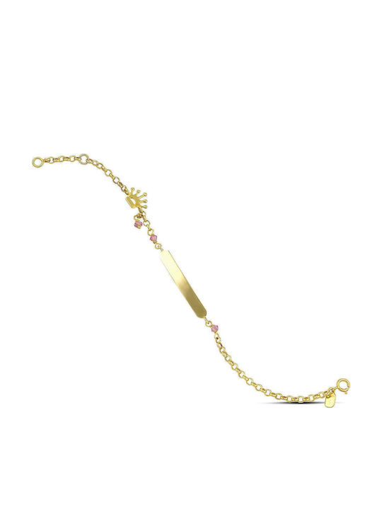 Themelidis Jewels Kids Bracelet ID from Gold 14K with Crown