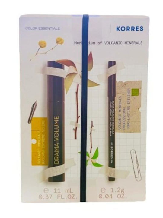 Korres Промо Драма Обем No1 Черна Спирала Екстремен Обем 11мл & Вулканични Минерали Дълготраен Очна Линия No1 Черен Молив 1.2г 1комплект Korres Промо Драма Обем No1 Черна Спирала Екстремен Обем 11мл & Вулканични Минерали Дълготраен Очна Линия No1 Черен Молив 1.2г 1комплект