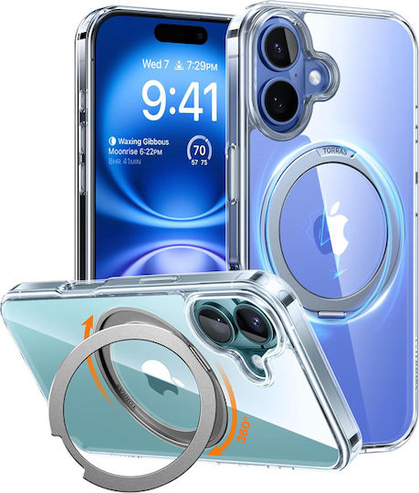 Torras Ostand Back Cover Σιλικόνης Διάφανο (iPhone 16)