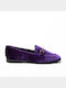 Miss Belgini Velvet Loafer Buckle Purple