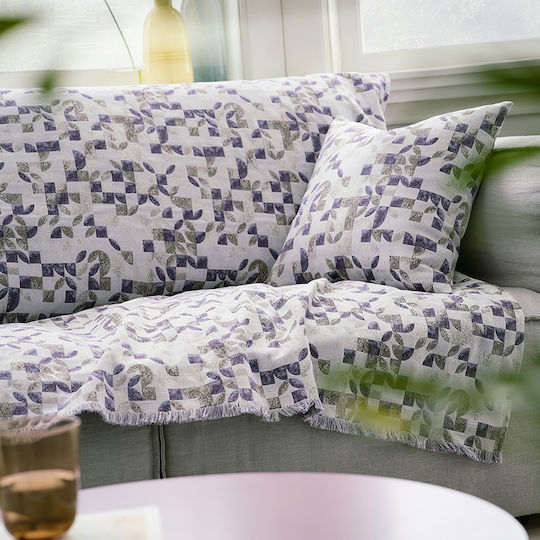 Gofis Home Puzzle Armchair Throw Knitted 180x180cm Lilac 264/17