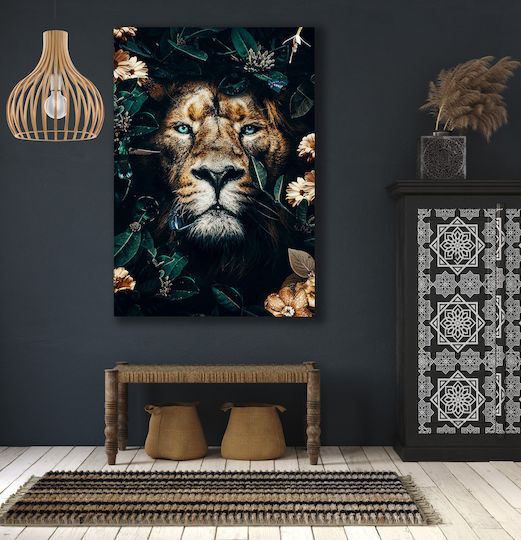Πίνακας Καμβά Άγριο Λιοντάρι Lux4 45cm X 65cm