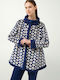 Vamp Winter Damen Vlies Robe Blue Print