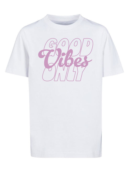 Mister Tee Tricou pentru copii Alb Tricou cu text Good Vibes Only alb Da