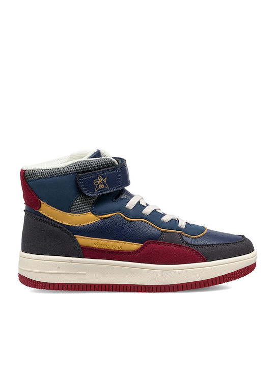 Παιδικά Sneakers High με Σκρατς Μπλε