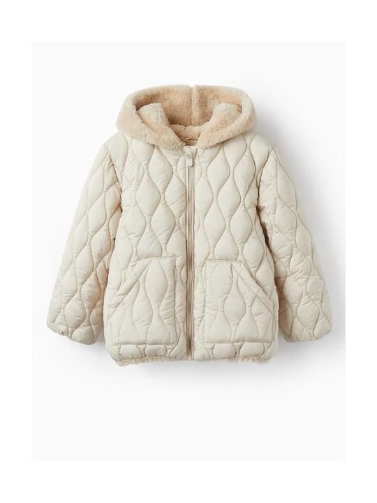 Zippy Kids Fur Coat Ecru