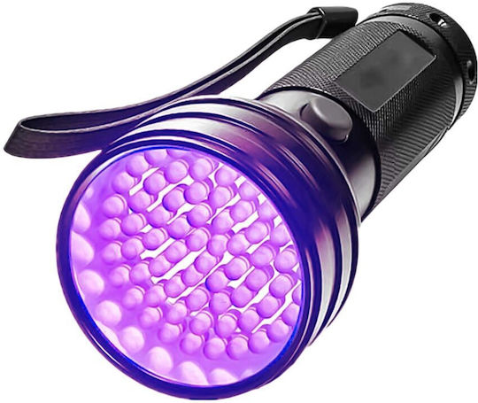 LED UV Taschenlampe Zola Wasserdicht Aluminium 51 LEDs Länge 15 cm Schwarz