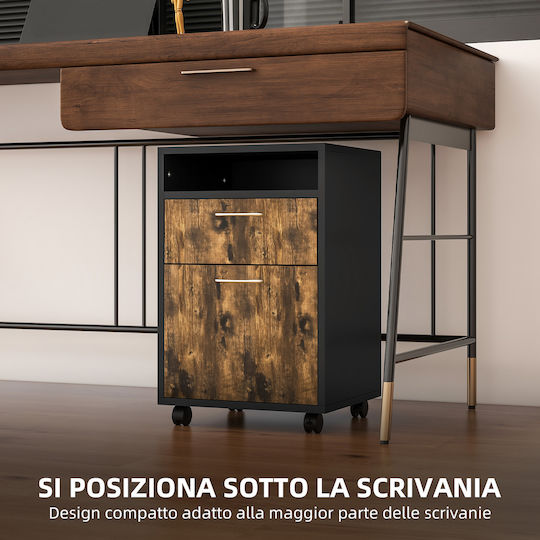 Συρταριέρα Γραφείου Ξύλινη Δρυς 40x35x60cm Συρταριέρα Γραφείου Ξύλινη Δρυς 40x35x60cm