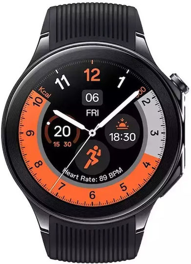 Oppo Watch X Stainless Steel 47mm Αδιάβροχο με Παλμογράφο (Platinum Black - M/L)