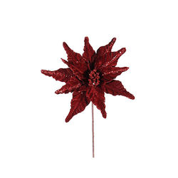 Ramură de Poinsettia Burgundă 30cm