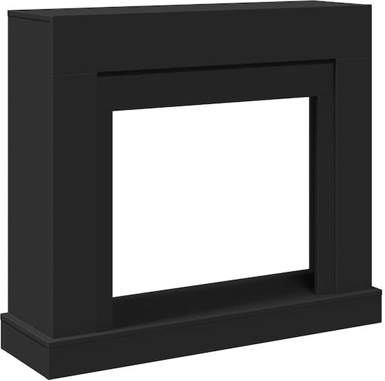 vidaXL Metallic Fireplace Screen with Panels 100x30x87.5cm Black