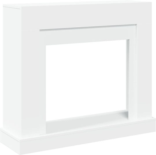 vidaXL Metallic Fireplace Screen with Panels 100x30x87.5cm White