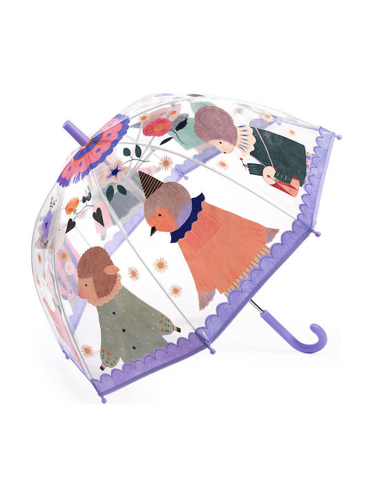 Djeco Kids Curved Handle Umbrella with Diameter 70cm Transparent