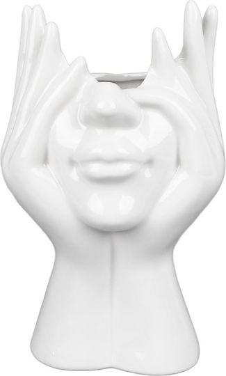 Ghiveci de flori din ceramică Zola Fața unei femei gânditoare 18 X 16 X 10 cm Ghiveci de flori din ceramică Zola Fața unei femei gânditoare 18 X 16 X 10 cm