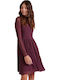 Mini Abendkleid mit Tüll & Rüschen Burgundisch