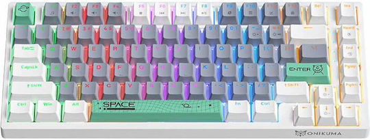 Onikuma G52 Gaming Mechanische Tastatur 75% mit Benutzerdefiniert Braun Schaltern und RGB-Beleuchtung (Englisch US) Weiß
