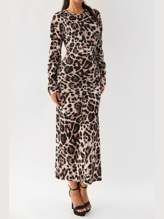 Rea Leopard Maxi Rib Dress