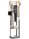 HomCom Floor Garment Rack made of Wood Black 46x28x153.5cm
