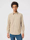 Long-sleeved Cotton Shirt Checked Dijon