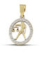 Themelidis Jewels Кристал Зодиакален Знак Везни от Жълто Злато 9 Карата с Зиркон