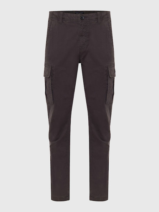 Funky Buddha Men's Trousers Cargo in Regular Fit Gray