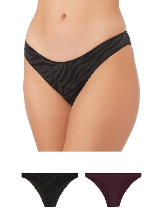 Minerva Rio Fimelle Γυναικεία Slip 2Pack Μπορντ...