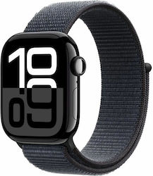 Apple Watch Series 10 42mm Jet Black με Ink Sport Loop