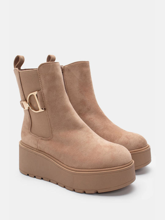 Luigi Damen Knöchelstiefel Beige