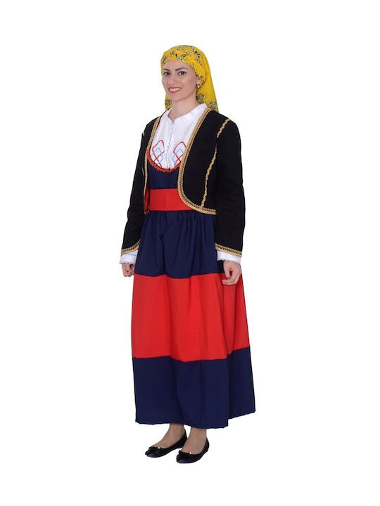 Traditional Costume Maniatissa with 3 Rows Necklace with 45 Coins
