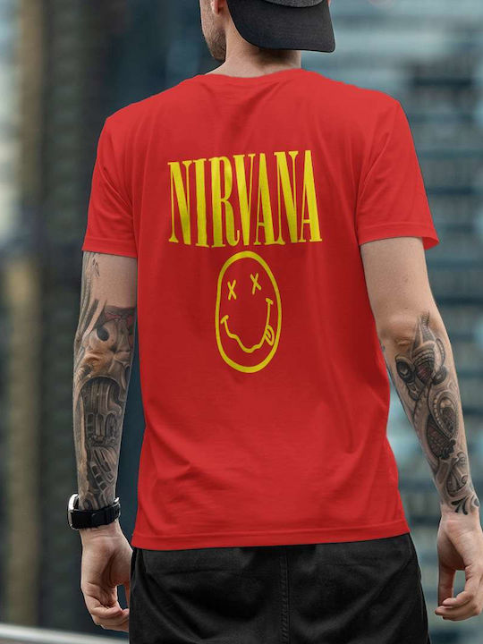 T-shirt Nirvana Κόκκινο Βαμβακερό