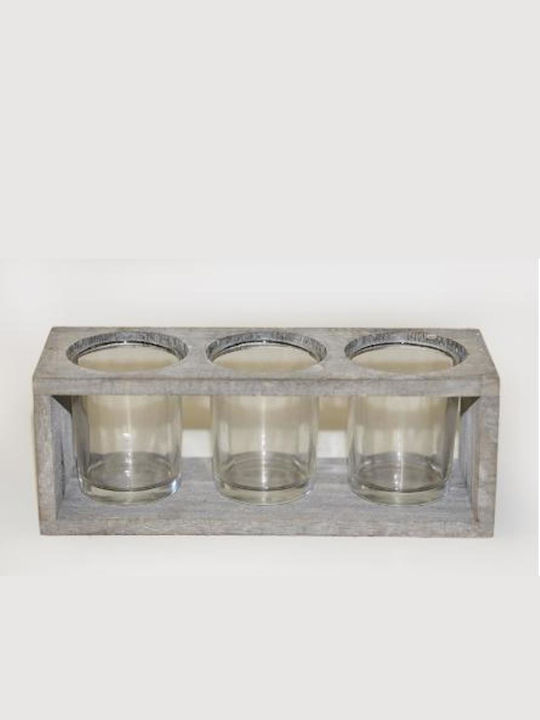 Candle Holder Wooden 21x7.8x7.5cm 1pcs