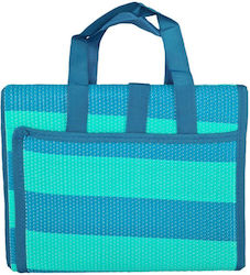 Striped Beach Mat with Bag 150x200cm Green