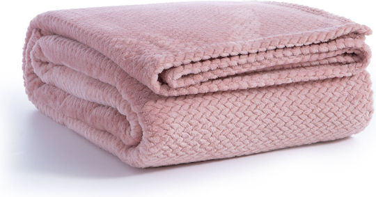 Nef-Nef Homeware Worth Κουβέρτα Fleece Μονή 160x220εκ. Pink