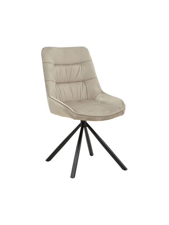 Wori Dining Room Velvet Chair Beige 48x56x82cm