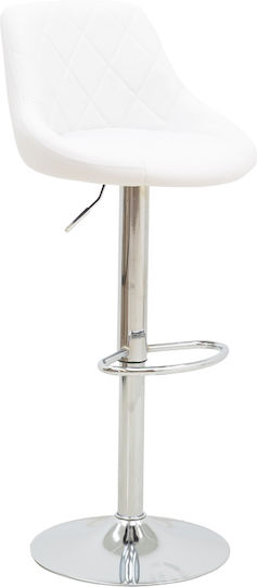 Stool Bar Boronez with Back & Adjustable Height White 47x49x112cm
