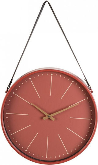 Bizzotto Timely Wall Clock Wooden Red 40x6cm