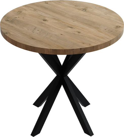 Kalipso Round Kitchen Table Natural Shade and Black 70x70x75cm