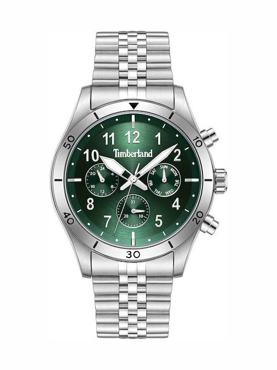 Timberland Ashmont Ανδρικό Ρολόι 44mm Μπαταρίας με Ασημί Μεταλλικό Μπρασελέ