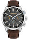 Timberland Henniker Ii Ανδρικό Ρολόι 46mm Χρονογράφος Μπαταρίας με Καφέ Δερμάτινο Λουράκι
