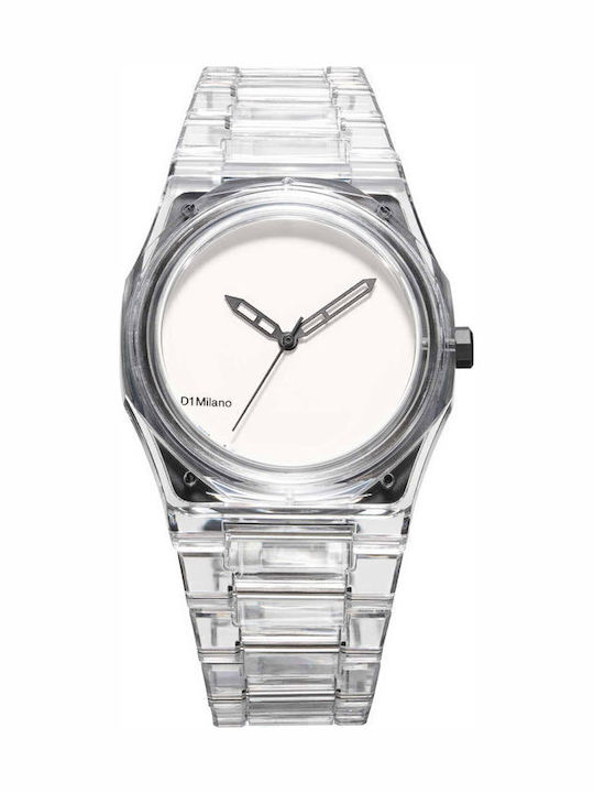 D1 Milano Men's Watch Battery with White Fabric Strap