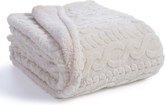 Nef-Nef Homeware Germain Одеяло Sherpa За Диван 130x180 см Екрю