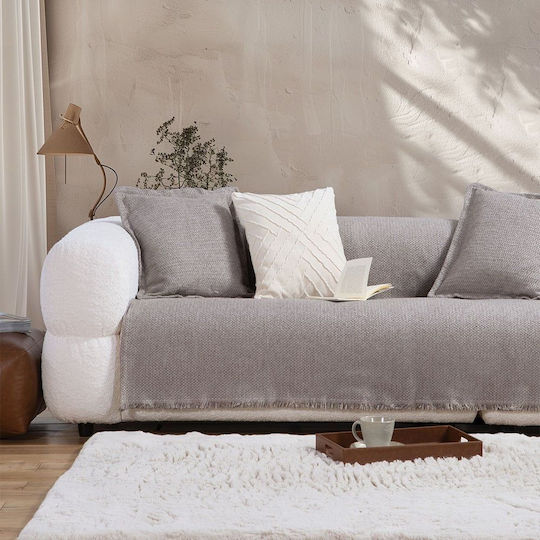 Nef-Nef Homeware Brooklyn Cuvertură Pentru Canapea 2 Locuri Jacquard 170x250cm Stone