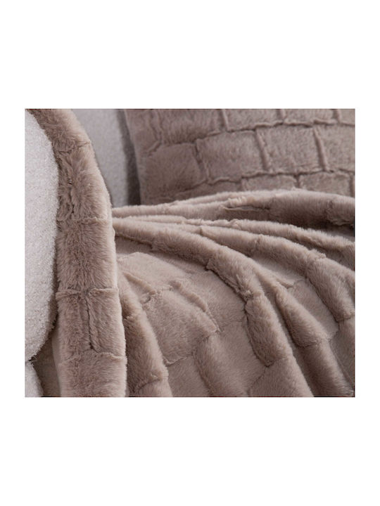 Nef-Nef Homeware Barlow Κουβέρτα Γούνινη Καναπέ 140x190εκ. Μπεζ