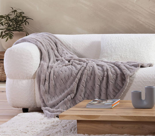Nef-Nef Homeware Vivo Decke Pelzig Couch 130x180cm Greige