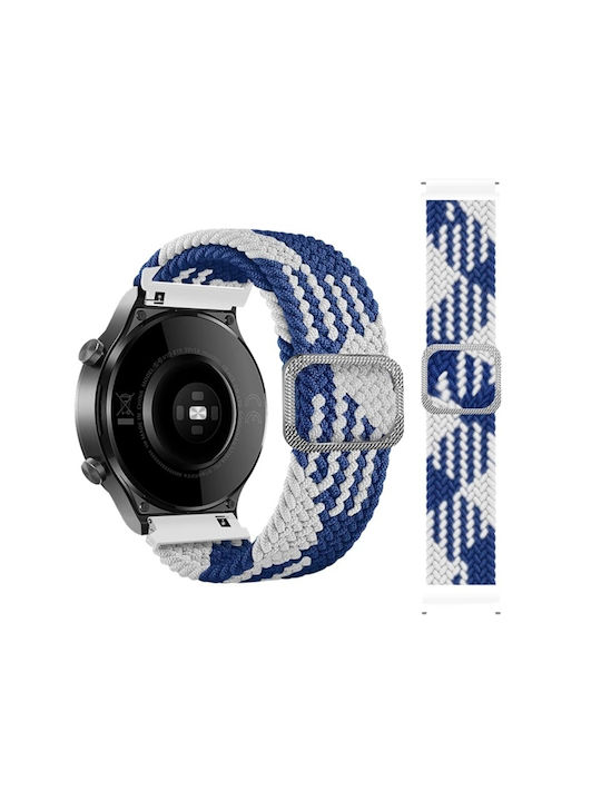 Nylon Strap Braided Rope Huawei Watch GT GT 2 46mm GT 2e GT Active Honor Magic/Watch 2 Classic Blue White