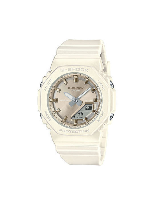 Casio Ceas cu Alb Curea de Cauciuc