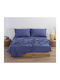 Nef-Nef Homeware Чаршаф Двойна с Ластик 140x200+30см. Basic Indigo