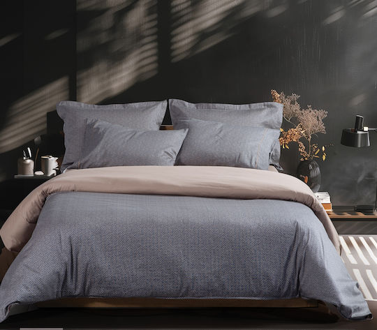 Nef-Nef Homeware Krampus Σετ Σεντόνια King Size 270x280εκ. Μπλε (4τμχ)