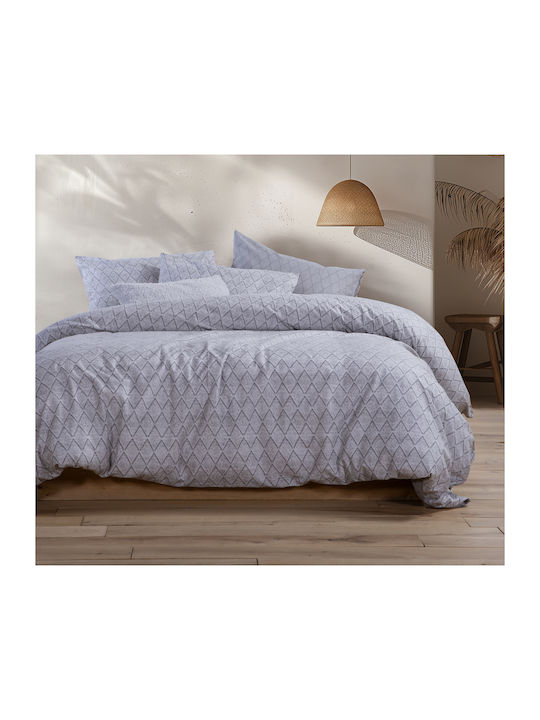 Nef-Nef Homeware Duvet Cover Set Flannel Queen with 2 Pillowcases 240x230 Torredo Grey